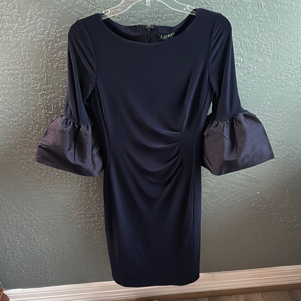 Ralph Lauren navy bell sleeve dress